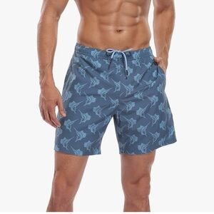LRD Men's Swim Trunks with Compression Liner 7 Inch Inseam Quick Dry Size Large